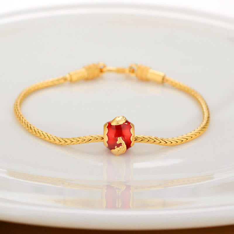 Om Mani Padme Hum Copper & 18K Gold Peace Bracelet