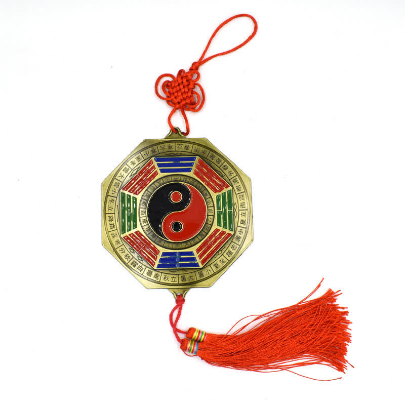 Feng Shui Bagua Map with Five Emperor Coins | 6.5cm Harmony Symbol