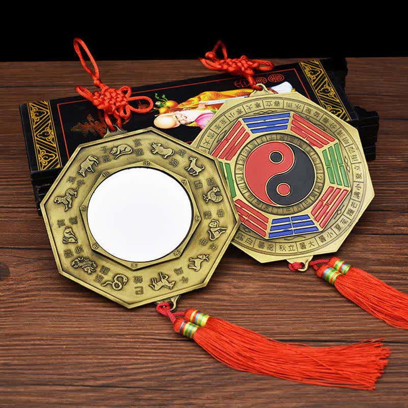 Feng Shui Bagua Map with Five Emperor Coins | 6.5cm Harmony Symbol