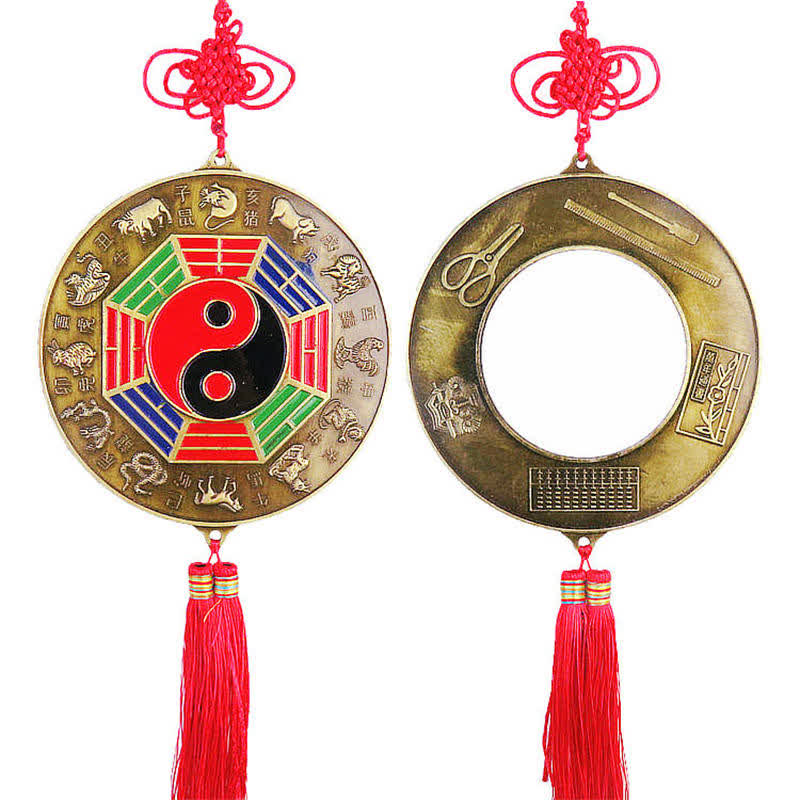 Feng Shui Bagua Map Mirror 10cm Chinese Knot Energy Balance