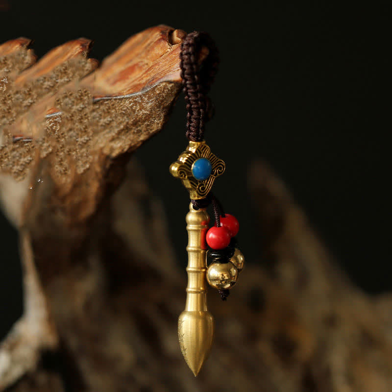 Feng Shui Yin Yang Bagua Balance Keychain Copper Brass