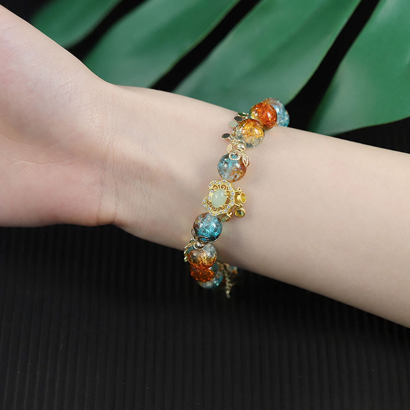 Colorful Liuli Glass Bead Spiritual Protection Bracelet