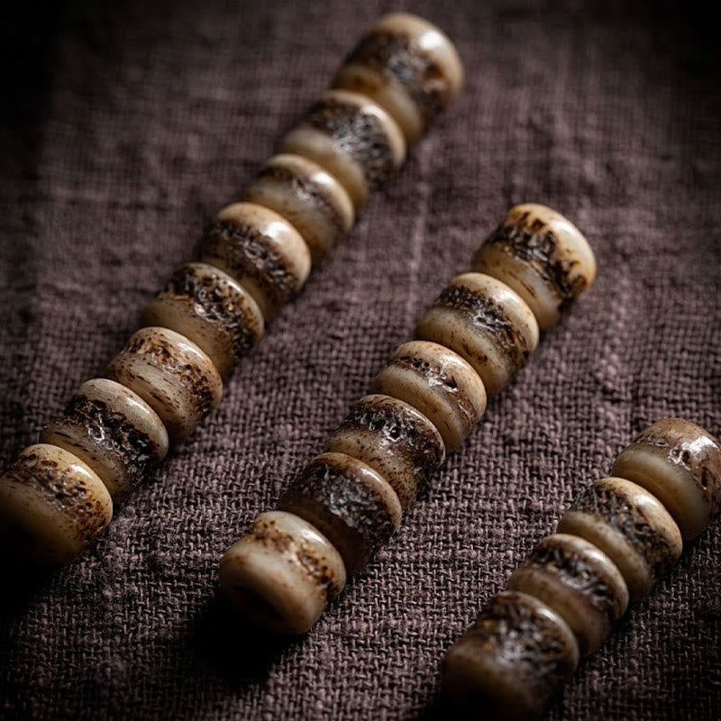 Unisex 108 Bead Tibetan Yak Bone Strength Bracelet