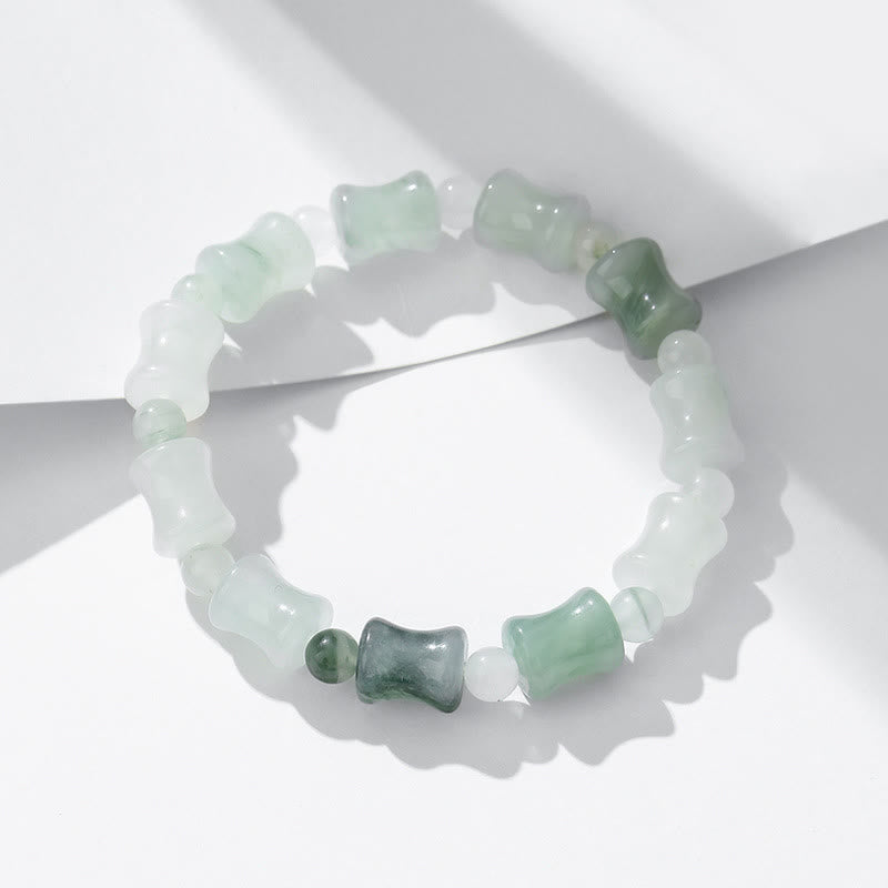 Jade Coconut Shell Bamboo Pattern Abundance Bracelet
