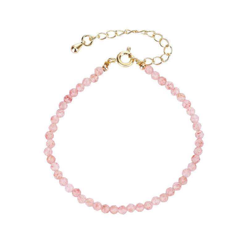Clear Quartz Bracelet with Strawberry Quartz & Healing Crystals