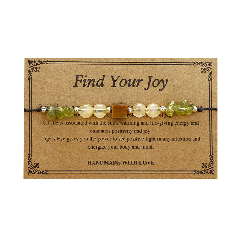 Find Your Joy Peridot Citrine Tiger Eye Rope Bracelet