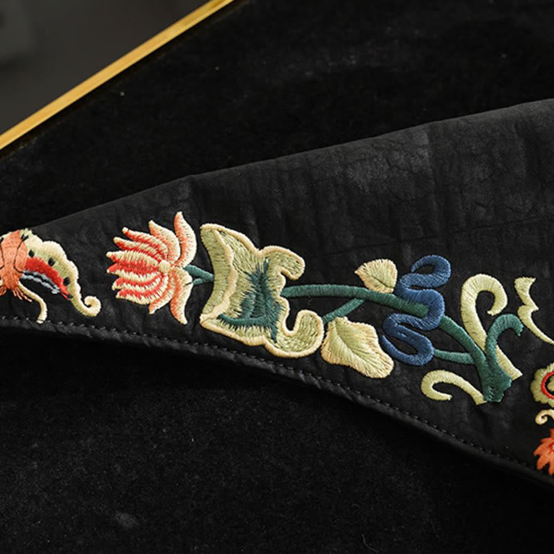 Fish Flower Phoenix Embroidery Xiangyunsha Silk Shoulder Bag