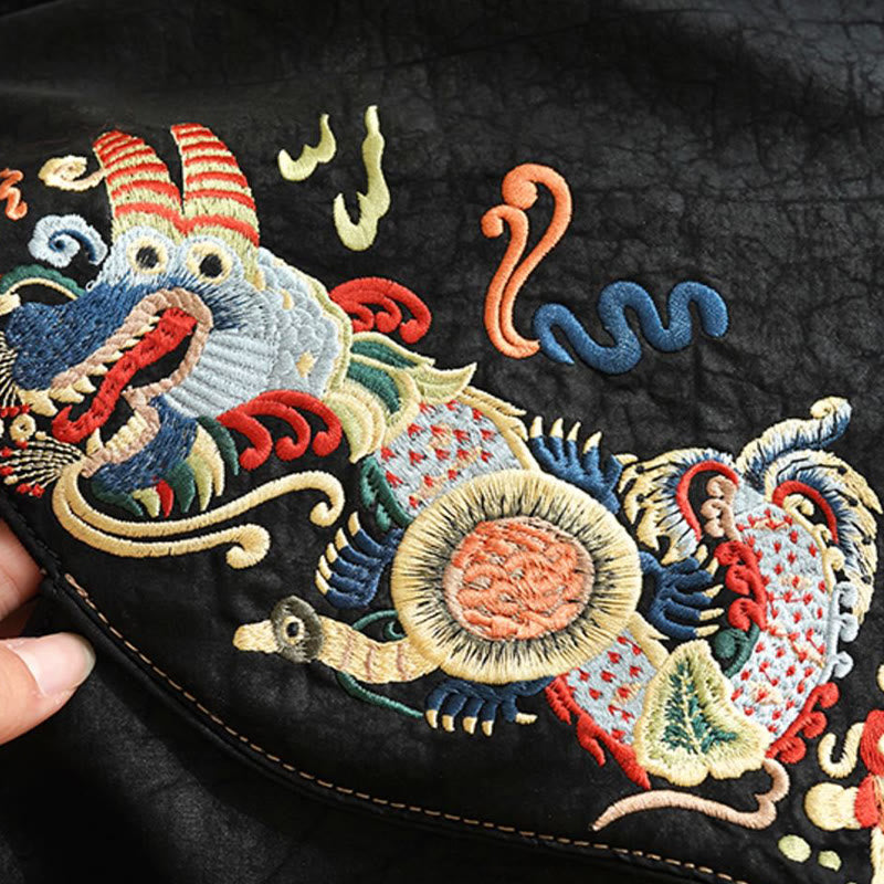 Fish Flower Phoenix Embroidery Xiangyunsha Silk Shoulder Bag