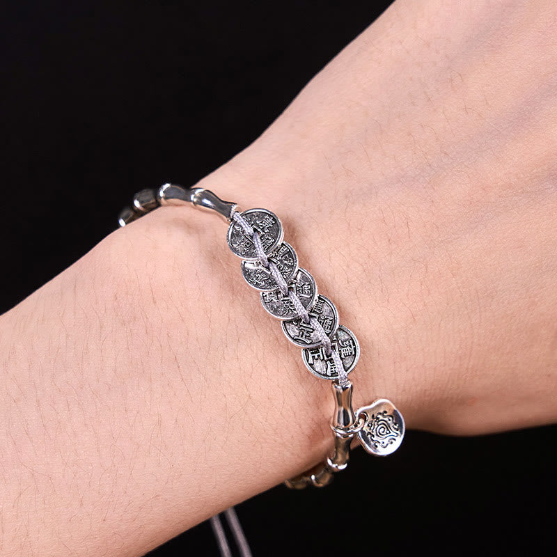 Five Emperor Coins Mountain Ghosts Protective Bracelet
