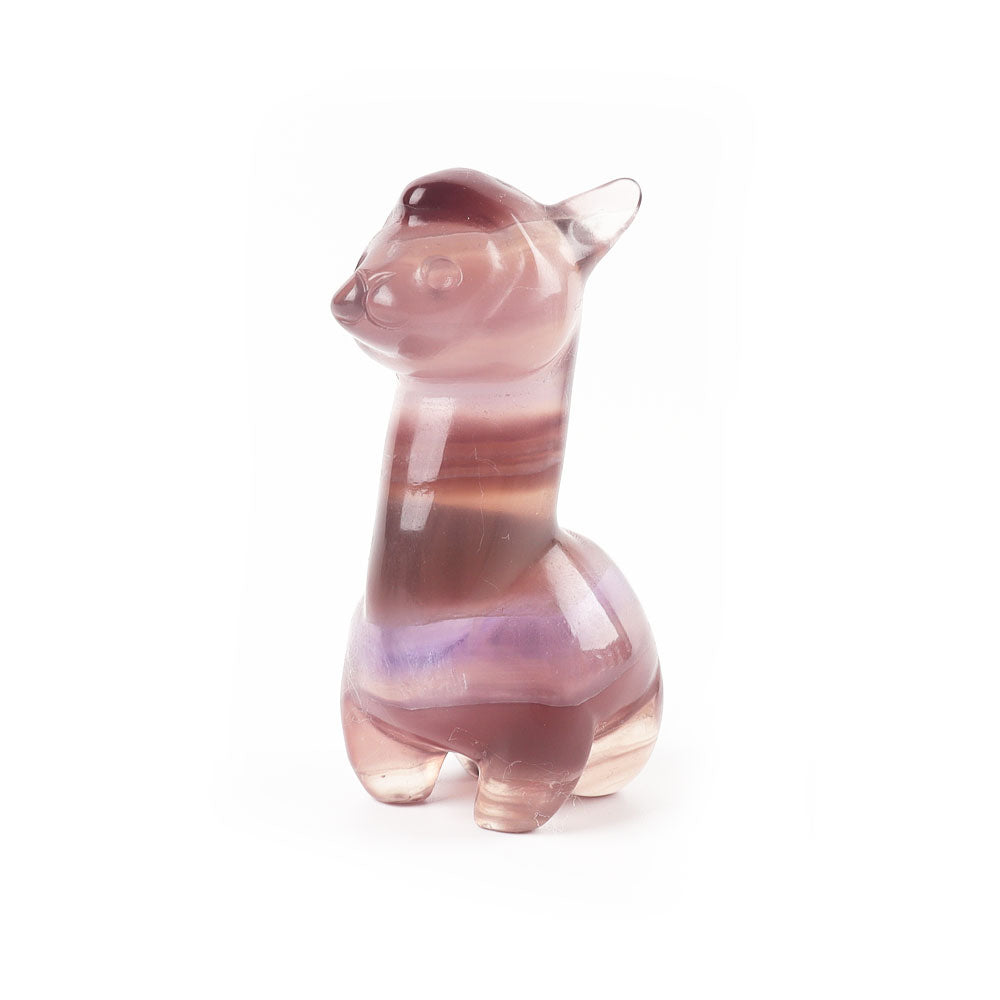 Fluorite Crystal Alpaca Carving 1.2 Inch Handcrafted Figurine