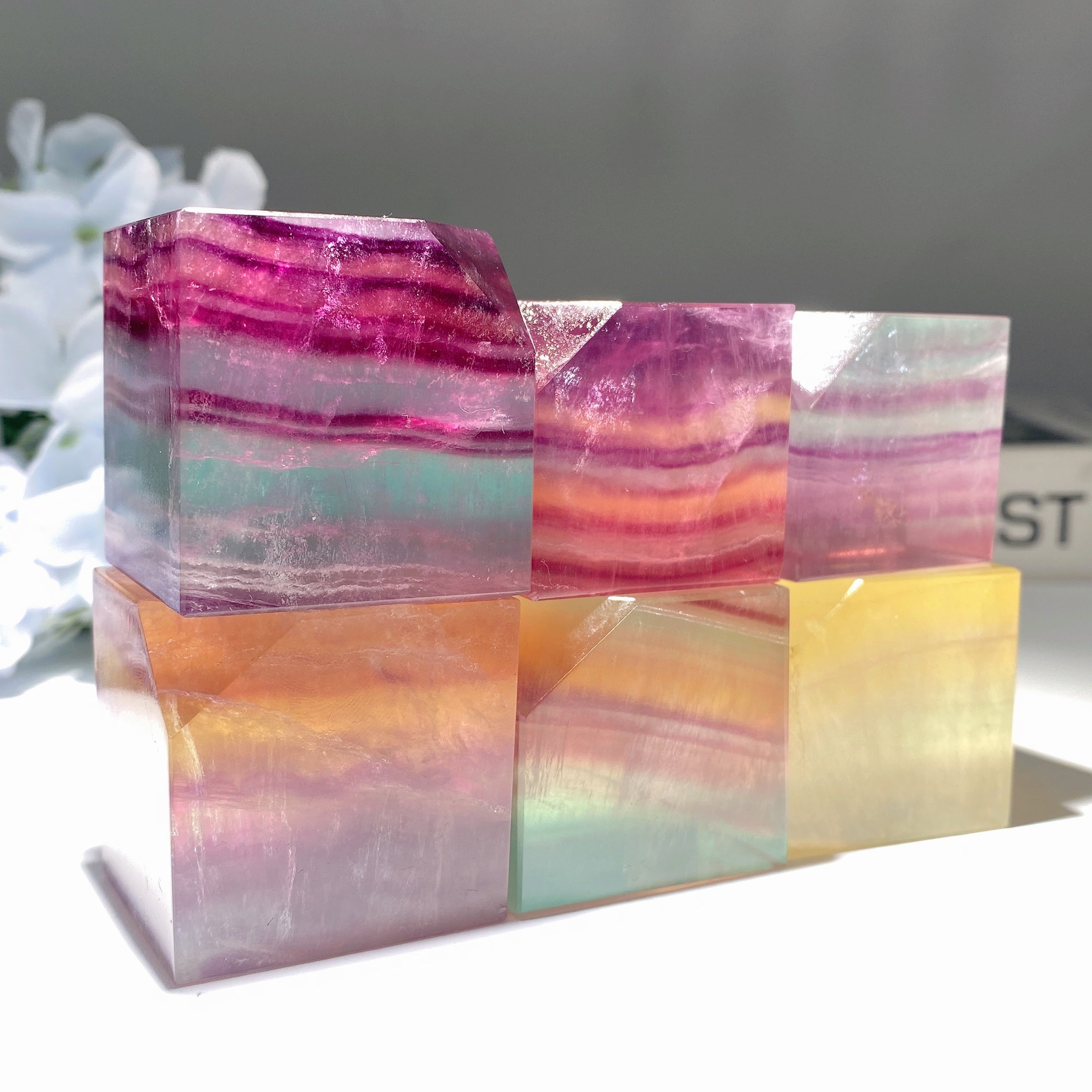 Fluorite Crystal Cube 1.2-1.6 Inches Healing Stone