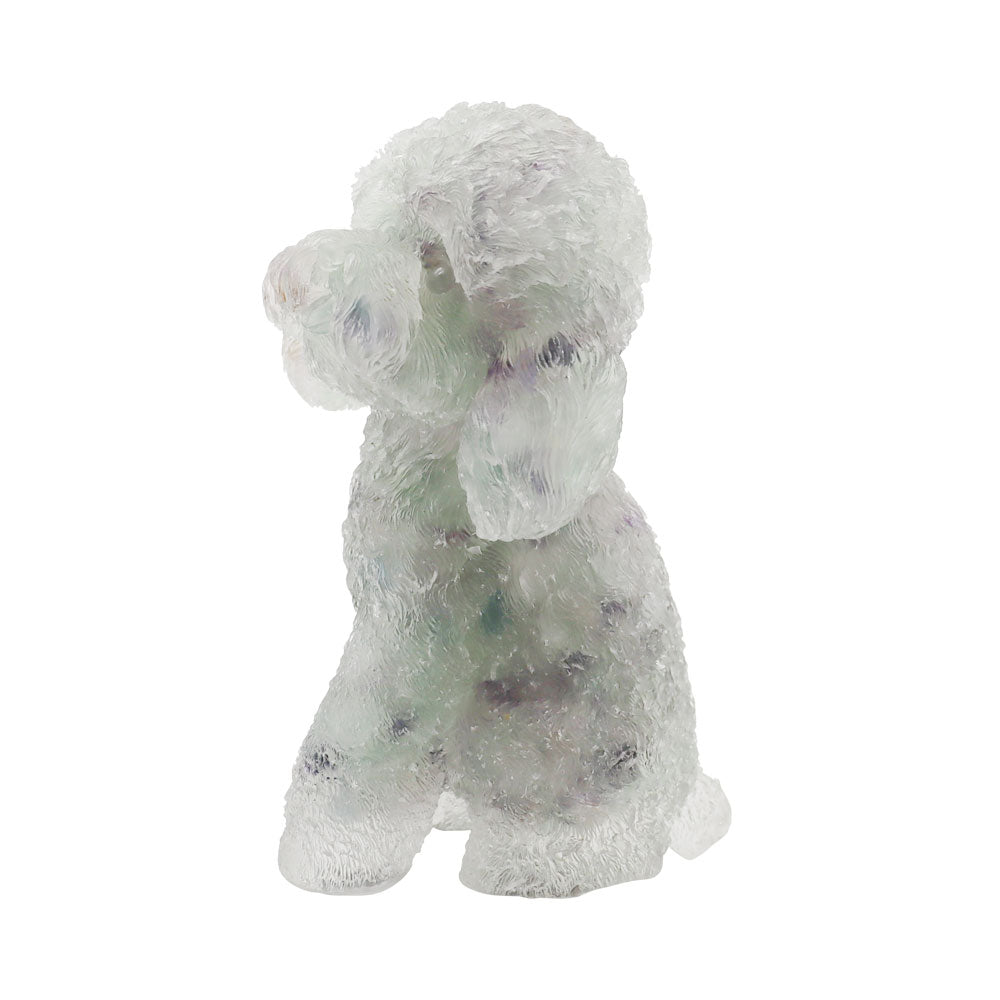 Fluorite Crystal Dog Figurine Toy Poodle 2-inch Sculpture