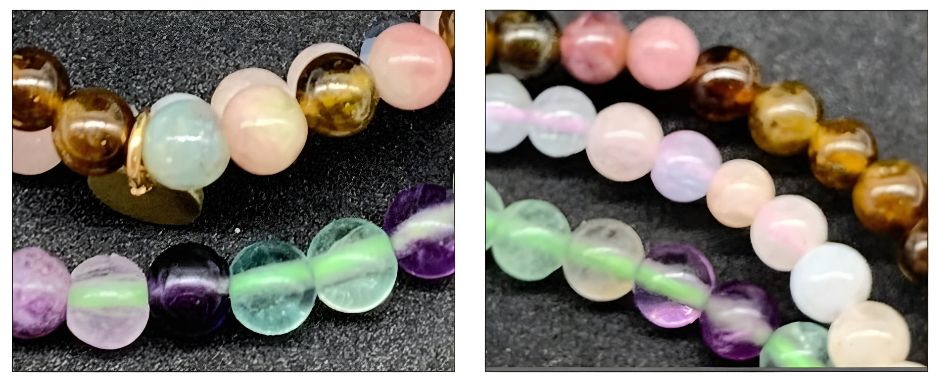 Fluorite, Tiger Eye, Amethyst Bracelet Set