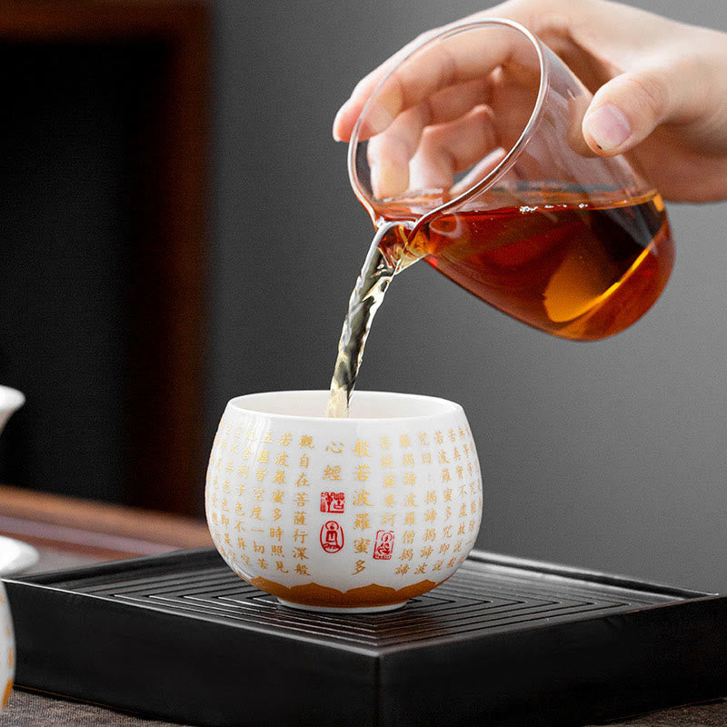 Fu Character Ceramic Gaiwan 150ml Meditation Tea Set