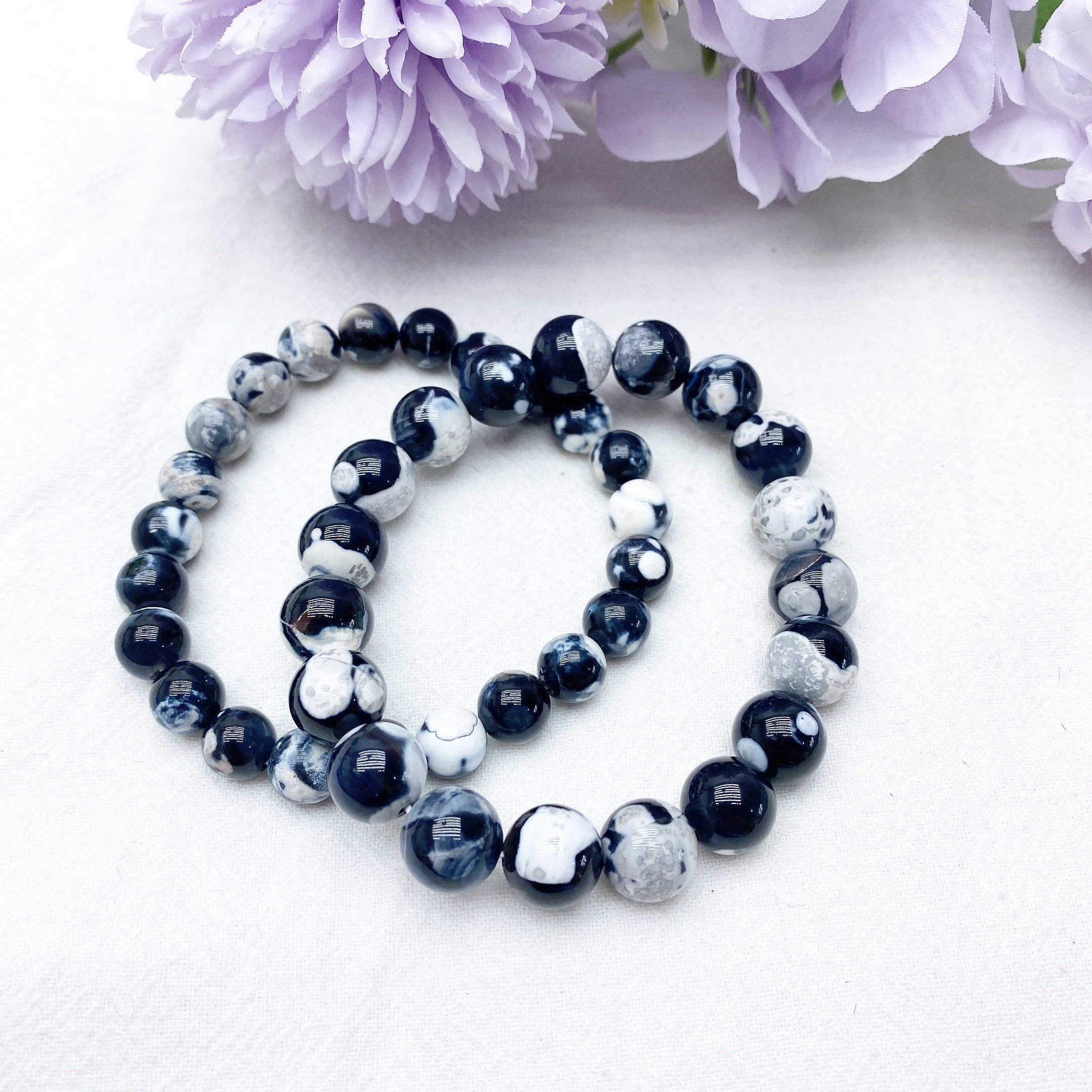 Galaxy Tiger Eye & Orca Onyx Chakra Bracelet 8mm