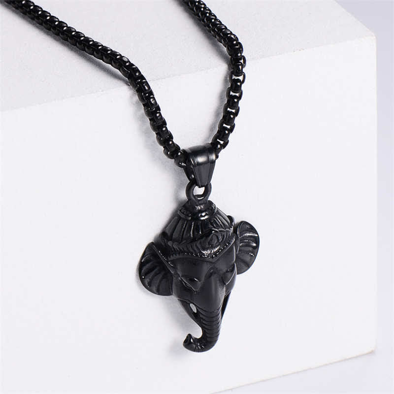 Ganesh Necklace Titanium Steel Pendant Protection Unisex