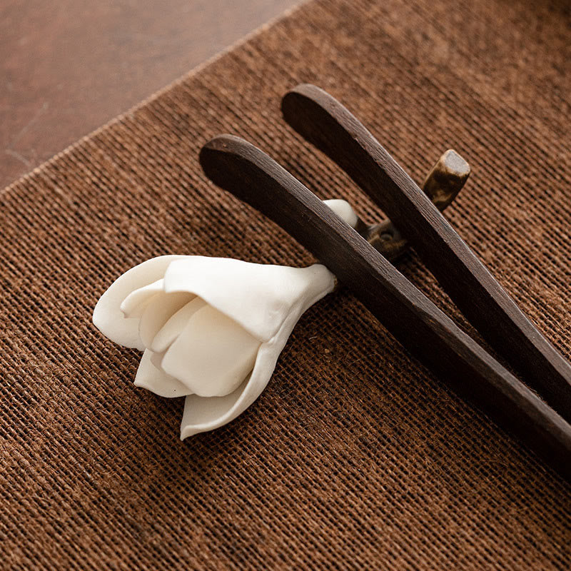 Gardenia Flower Ceramic Incense Burner 8.5cm for Meditation