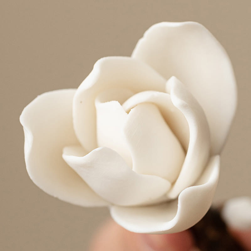 Gardenia Flower Ceramic Incense Burner 8.5cm for Meditation