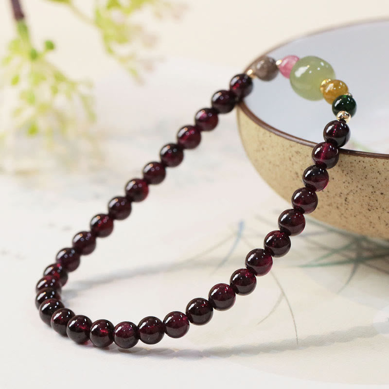 Garnet Hetian Jade Passion Bracelet 14-16cm Wrist