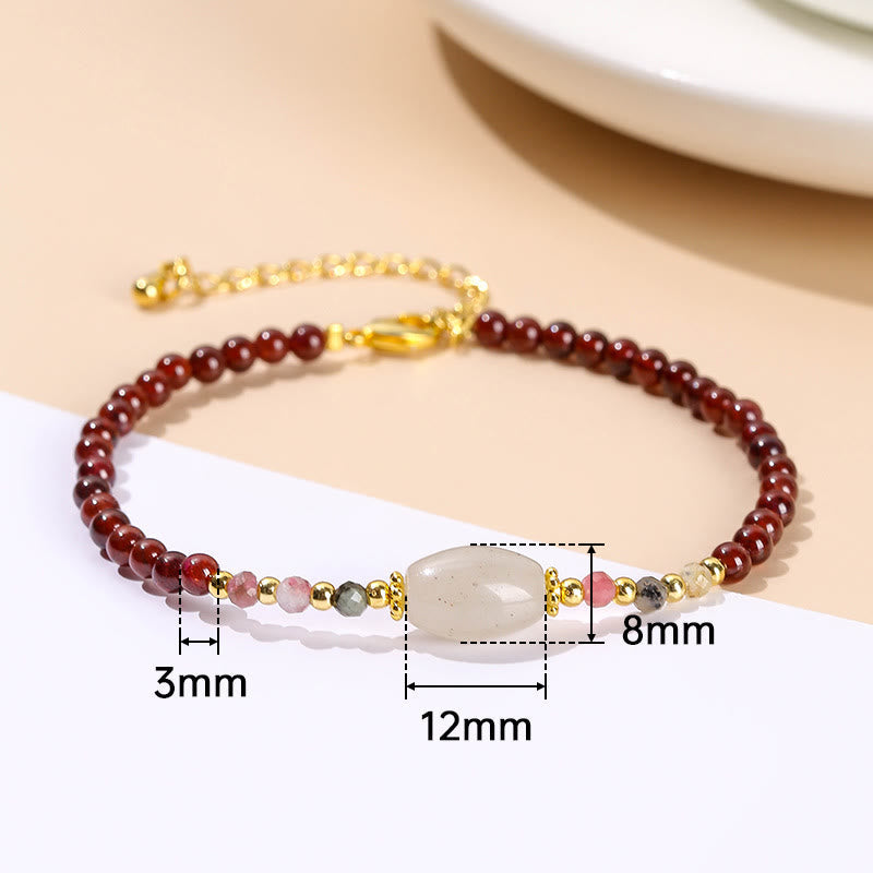 Garnet Jade Tourmaline Passion Bracelet for Positive Change