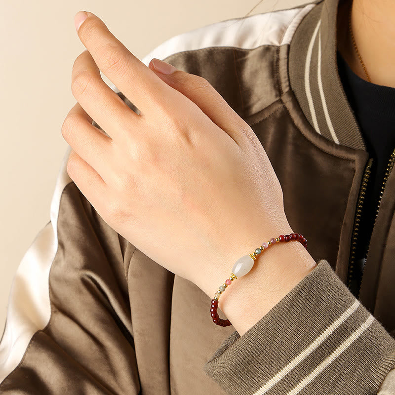 Garnet Jade Tourmaline Passion Bracelet for Positive Change