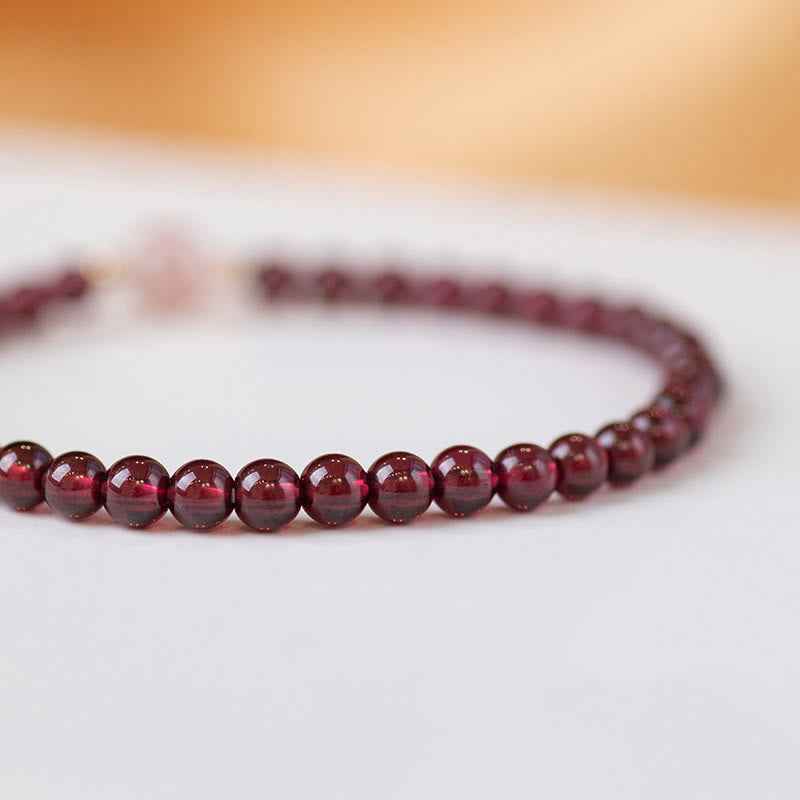 Garnet & Strawberry Quartz Calm Healing Bracelet
