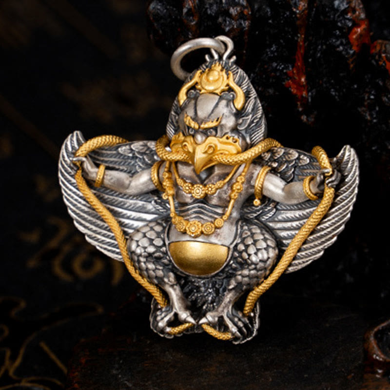 Garuda Wisdom Necklace in 925 Sterling Silver for Protection