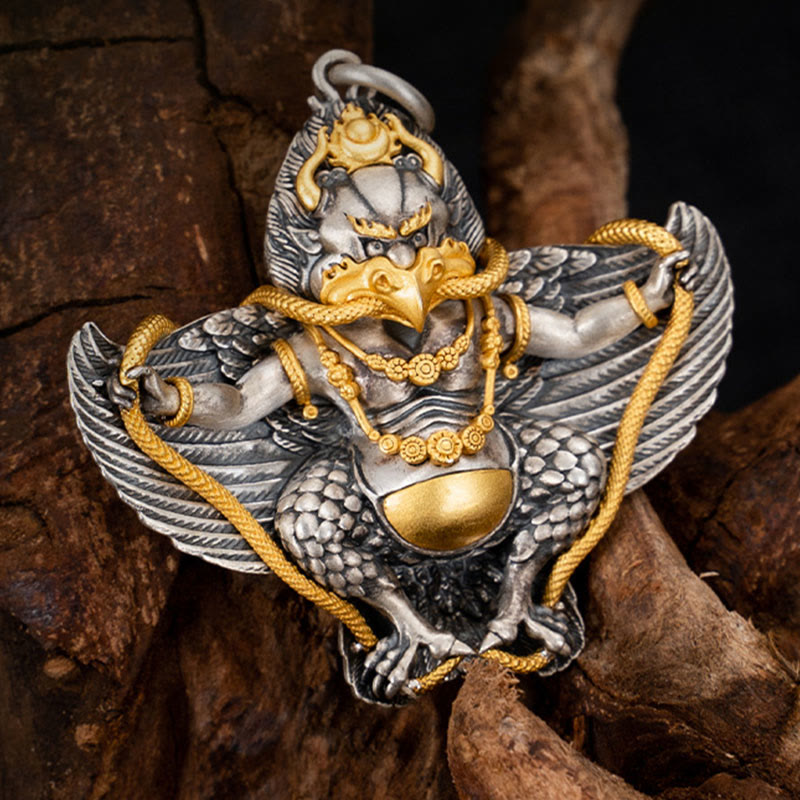 Garuda Wisdom Necklace in 925 Sterling Silver for Protection