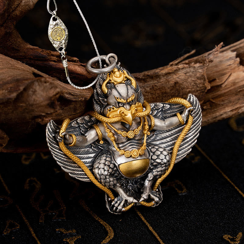 Garuda Wisdom Necklace in 925 Sterling Silver for Protection
