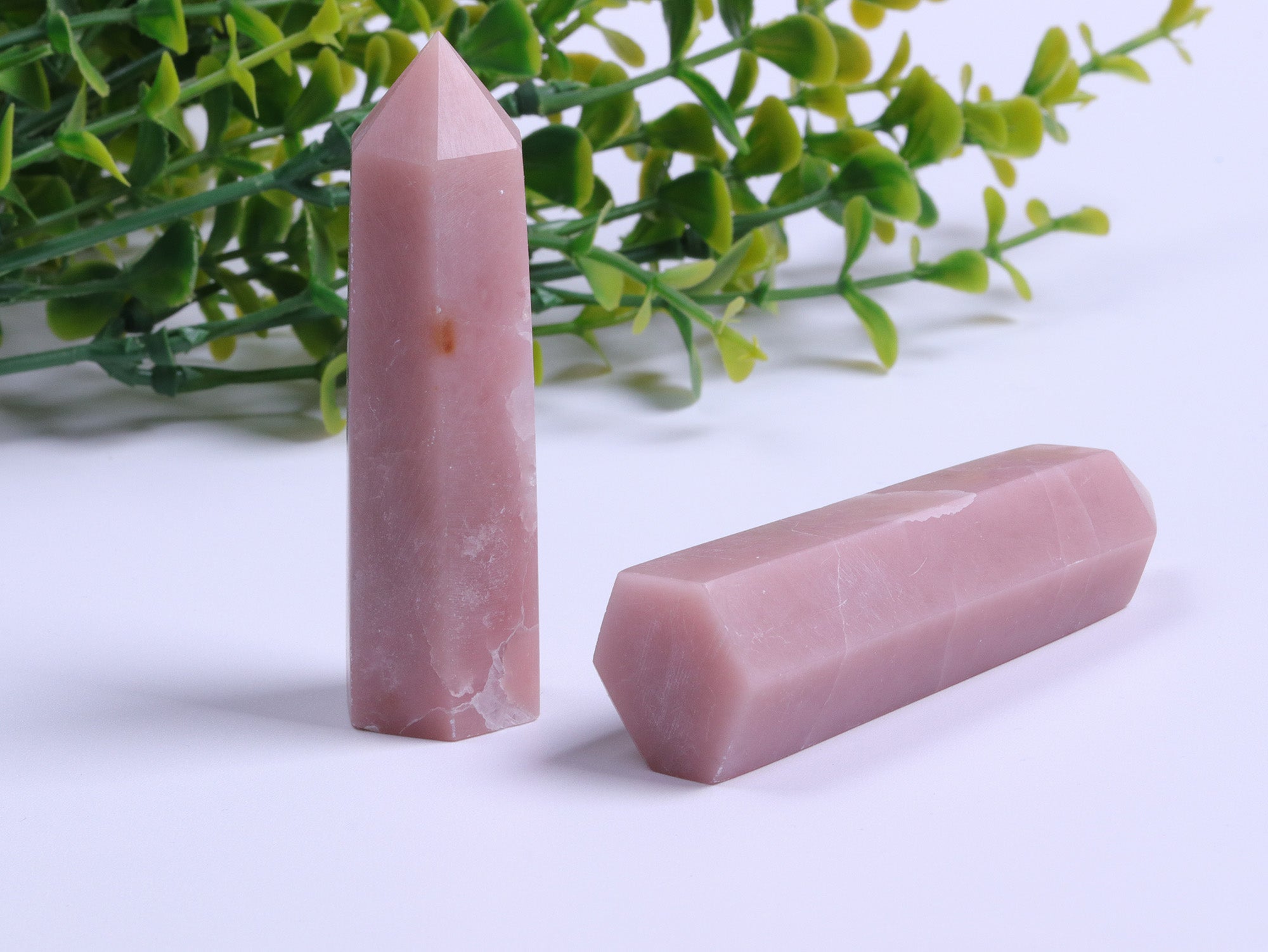 Gentle Pink Opal Tower for Spiritual Healing