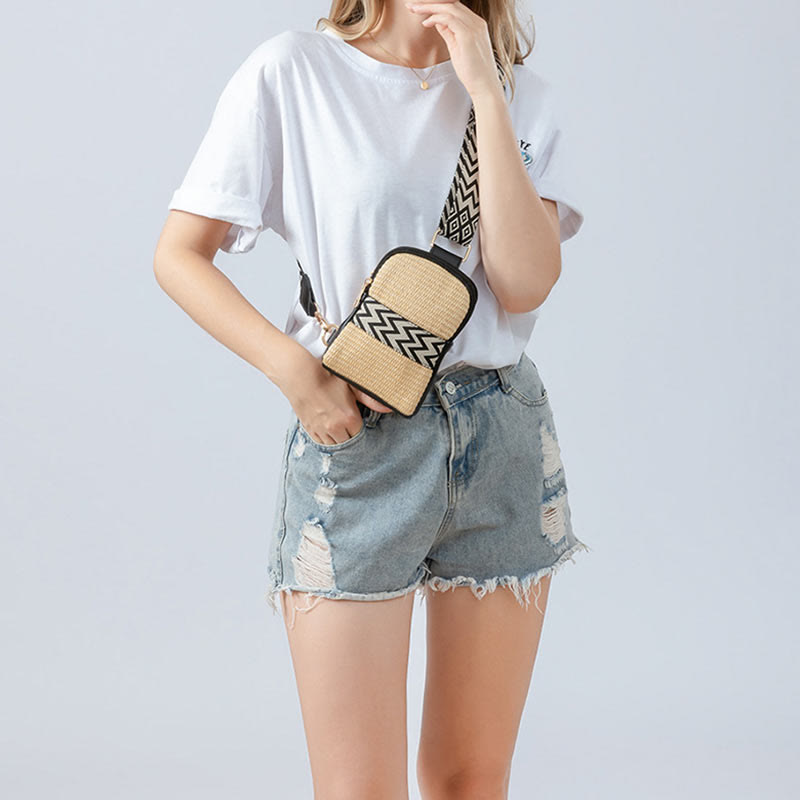 Geometry Straw Woven Crossbody Bag | Spiritual Accessories