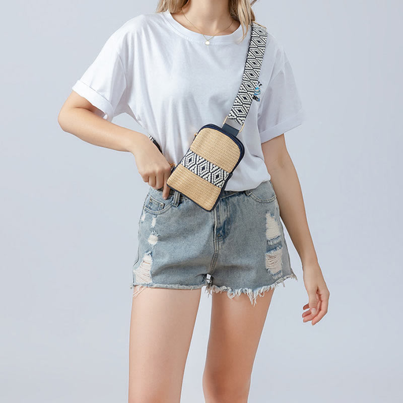 Geometry Straw Woven Crossbody Bag | Spiritual Accessories
