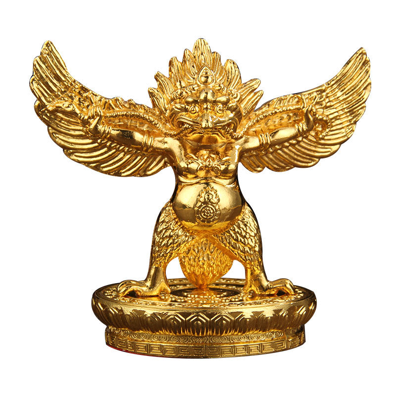 Gold Garuda Bird Zinc Alloy Protection Spiritual Statue 12.5cm