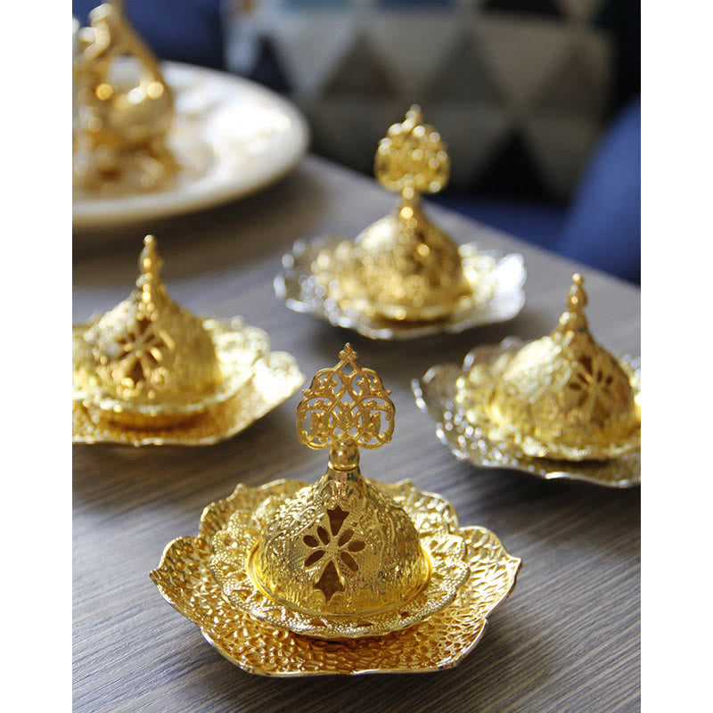 Gold Leaf Mini Incense Burner | Spiritual Alloy Coaster