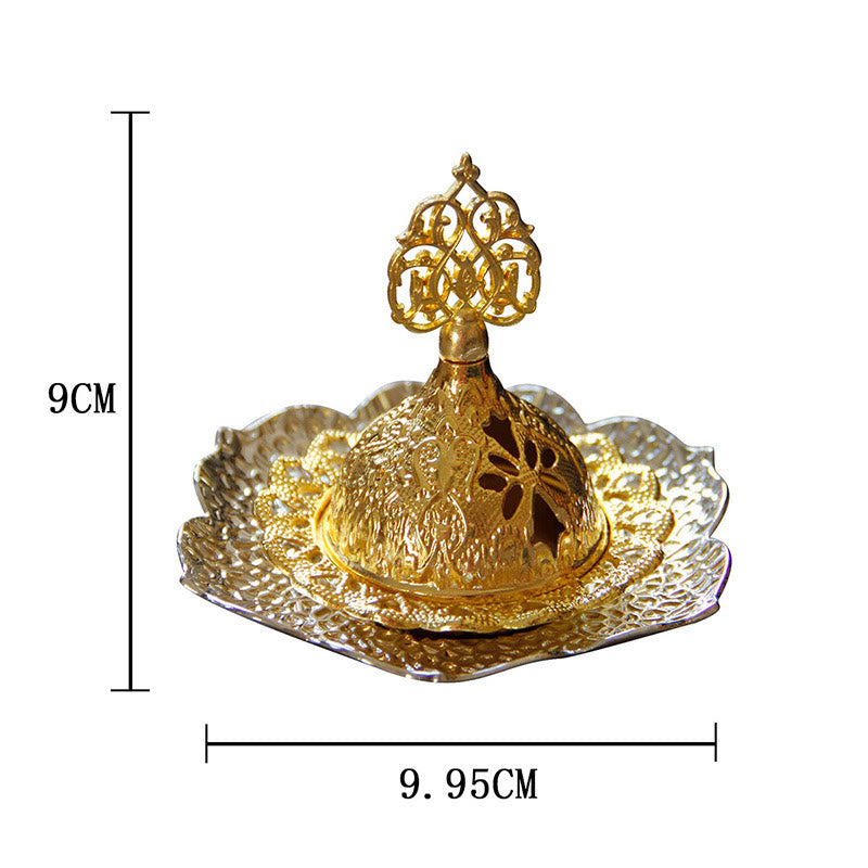 Gold Leaf Mini Incense Burner | Spiritual Alloy Coaster