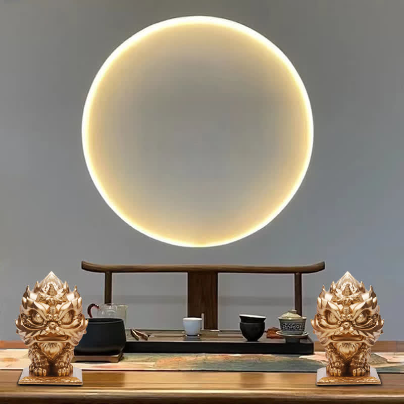 Gold Lion Statue Spiritual Strength Resin Sculpture