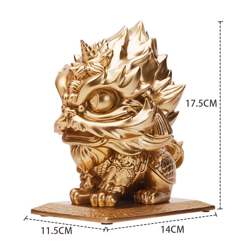 Gold Lion Statue Spiritual Strength Resin Sculpture