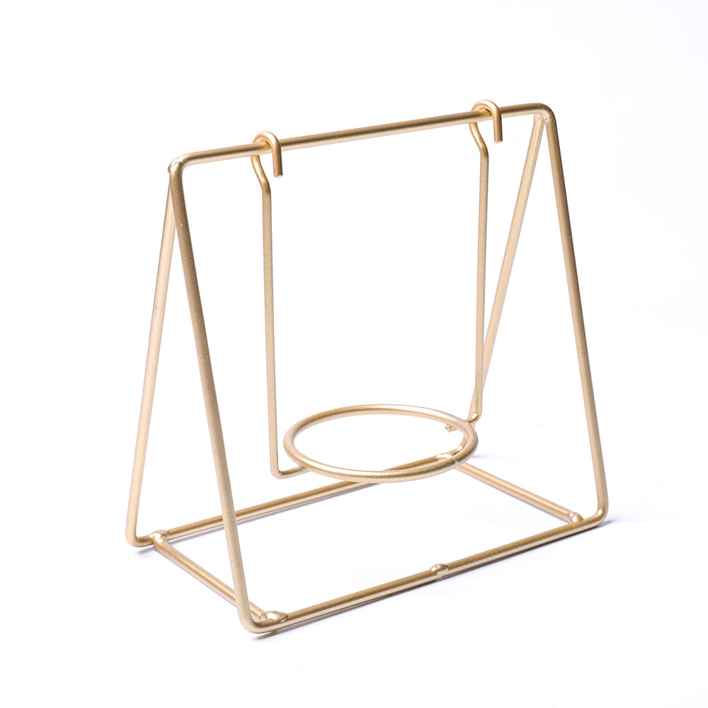 Gold Metal Swing Design Stand Holder with Jade Sphere