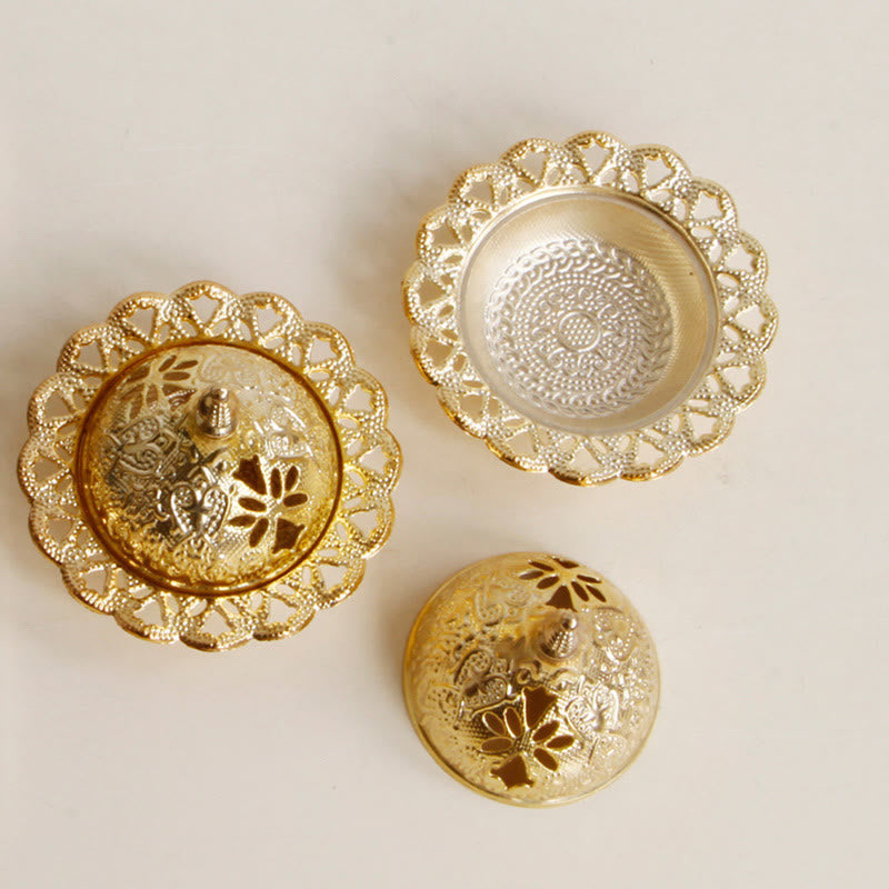 Gold Mini Tibetan Incense Burner for Meditation and Serenity