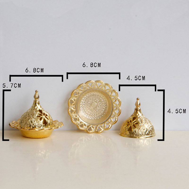 Gold Mini Tibetan Incense Burner for Meditation and Serenity