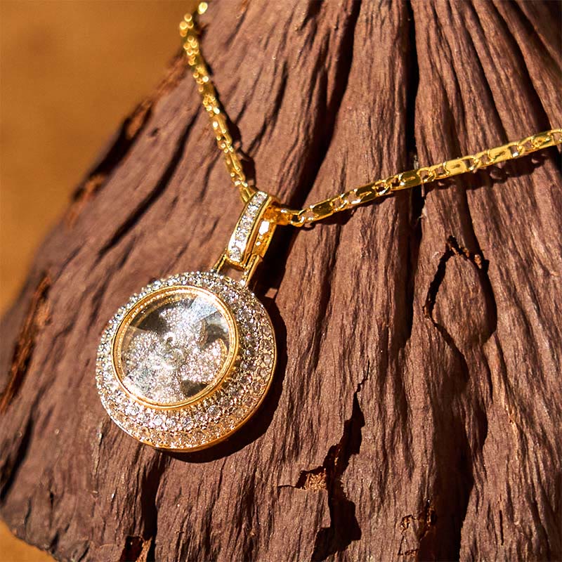 Gold Plated Copper Fu Windmill Spiritual Necklace Balance Pendant