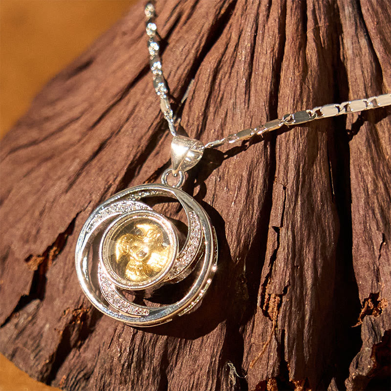 Gold Plated Copper Windmill Spiritual Necklace Pendant