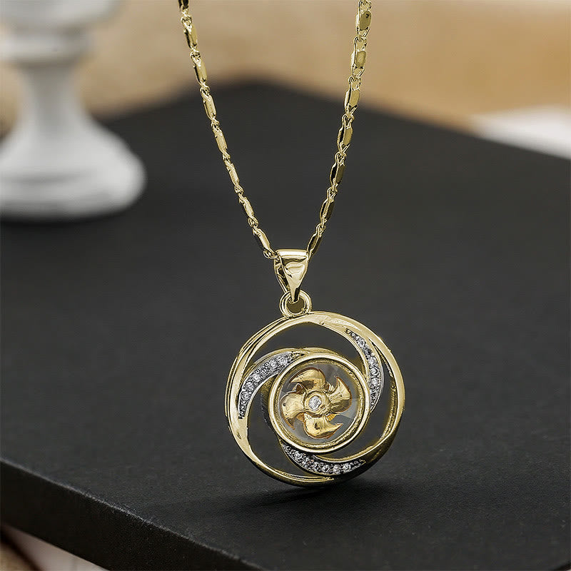 Gold Plated Copper Windmill Spiritual Necklace Pendant