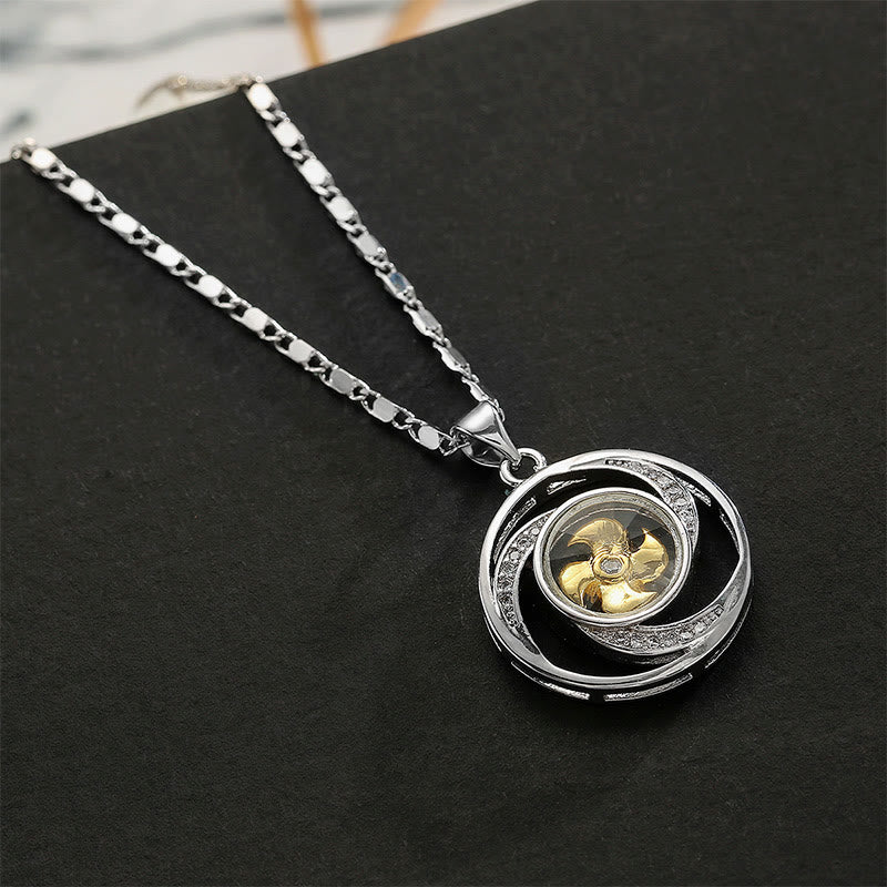 Gold Plated Copper Windmill Spiritual Necklace Pendant