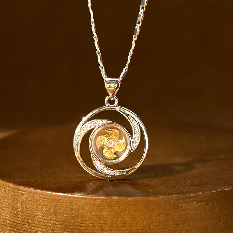 Gold Plated Copper Windmill Spiritual Necklace Pendant