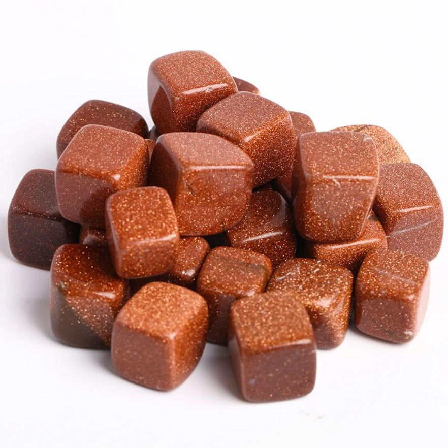 Gold Sandstone Crystal Cubes 0.78 inch Polished Cubes