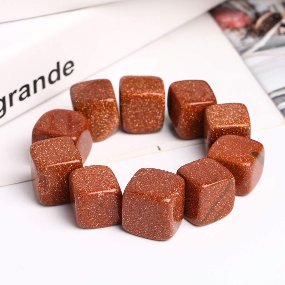 Gold Sandstone Crystal Cubes 0.78 inch Polished Cubes