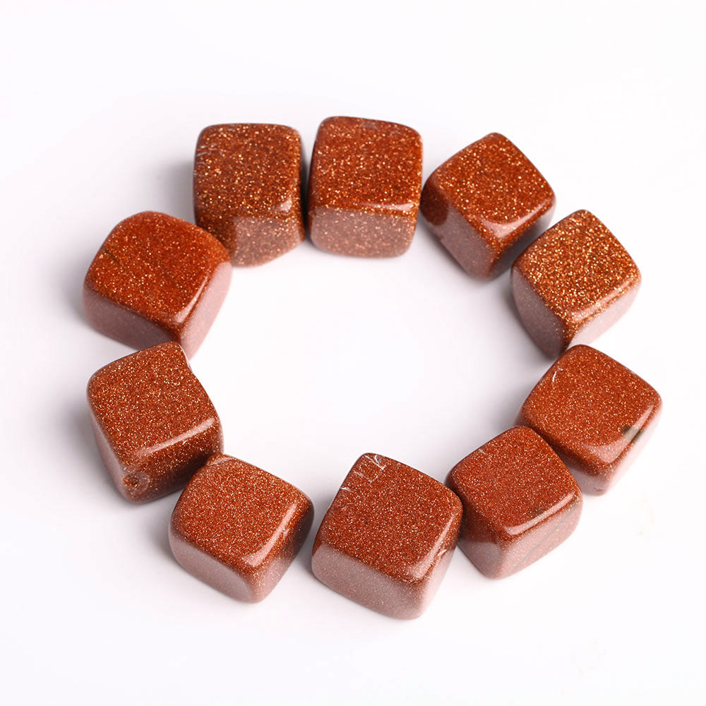 Gold Sandstone Crystal Cubes 0.78 inch Polished Cubes