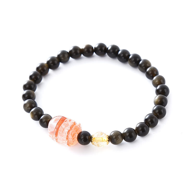 Gold Sheen Obsidian PiXiu Pixiu Wealth Protection Bracelet