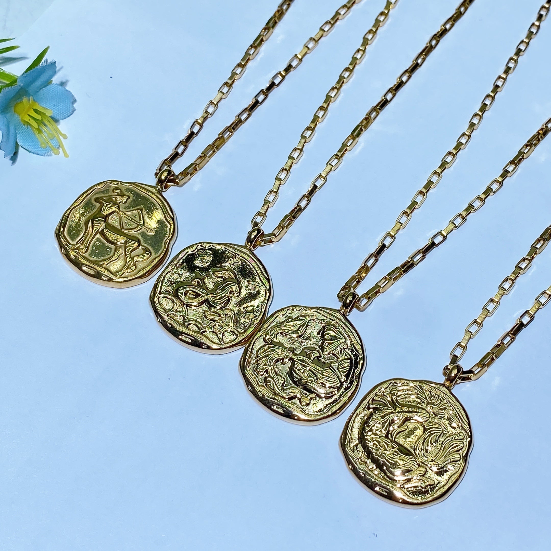 Golden 12 Constellations Necklace for Spiritual Healing